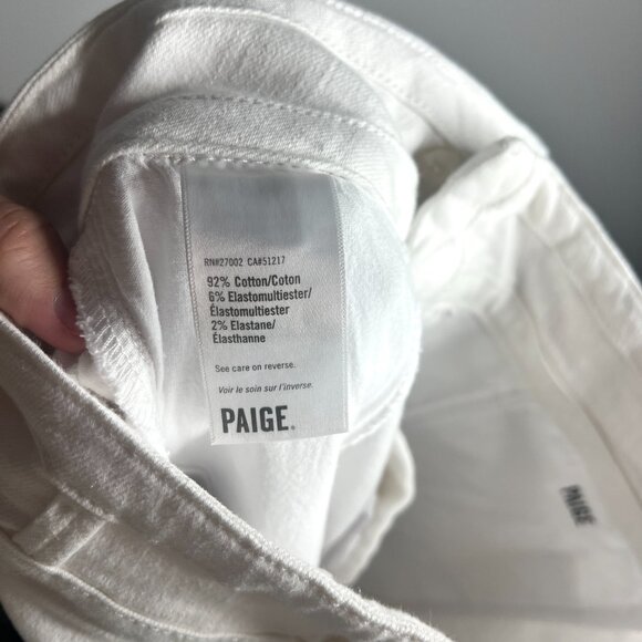 Paige Jeans Frankie Inset Wide Leg Cropped Crisp White Cotton Preppy Sz 27 - Picture 5 of 6